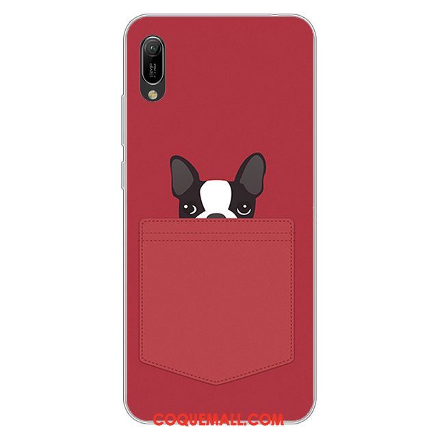 Étui Huawei Y6 2019 Protection Dessin Animé Incassable, Coque Huawei Y6 2019 Fluide Doux Rose