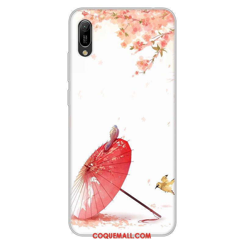 Étui Huawei Y6 2019 Protection Dessin Animé Incassable, Coque Huawei Y6 2019 Fluide Doux Rose