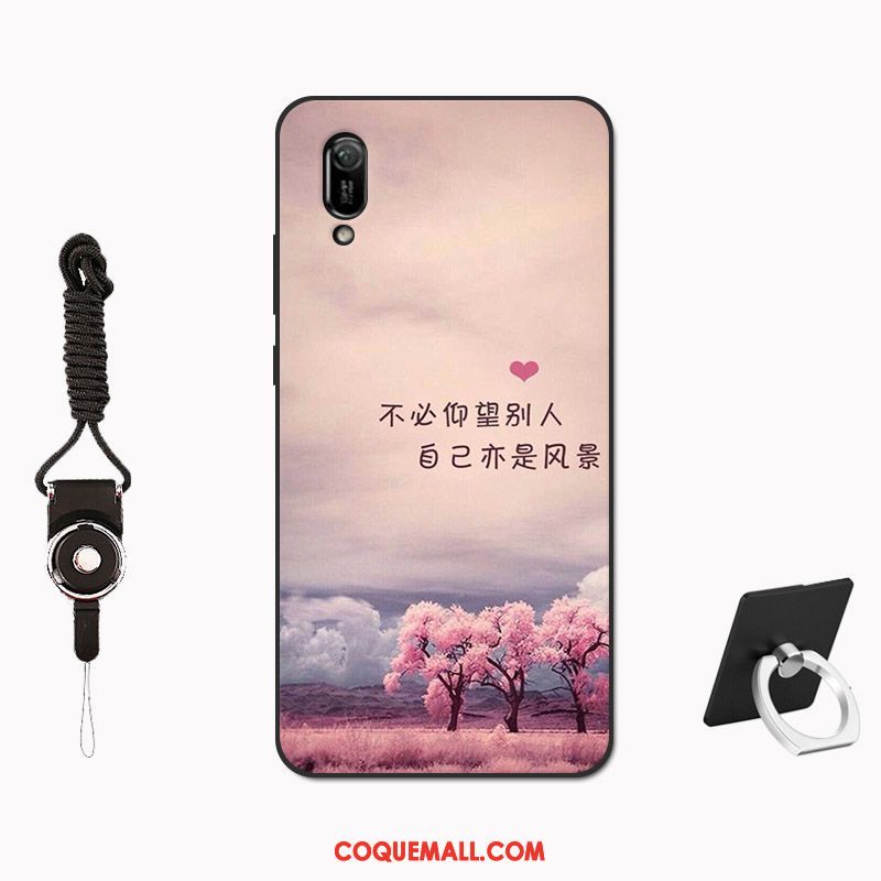 Étui Huawei Y6 2019 Tempérer Membrane Modèle, Coque Huawei Y6 2019 Net Rouge Tout Compris