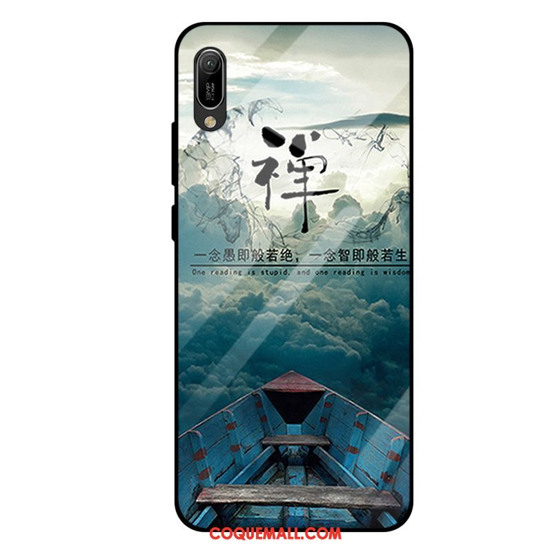 Étui Huawei Y6 2019 Tout Compris Mode Verre Trempé, Coque Huawei Y6 2019 Miroir Violet