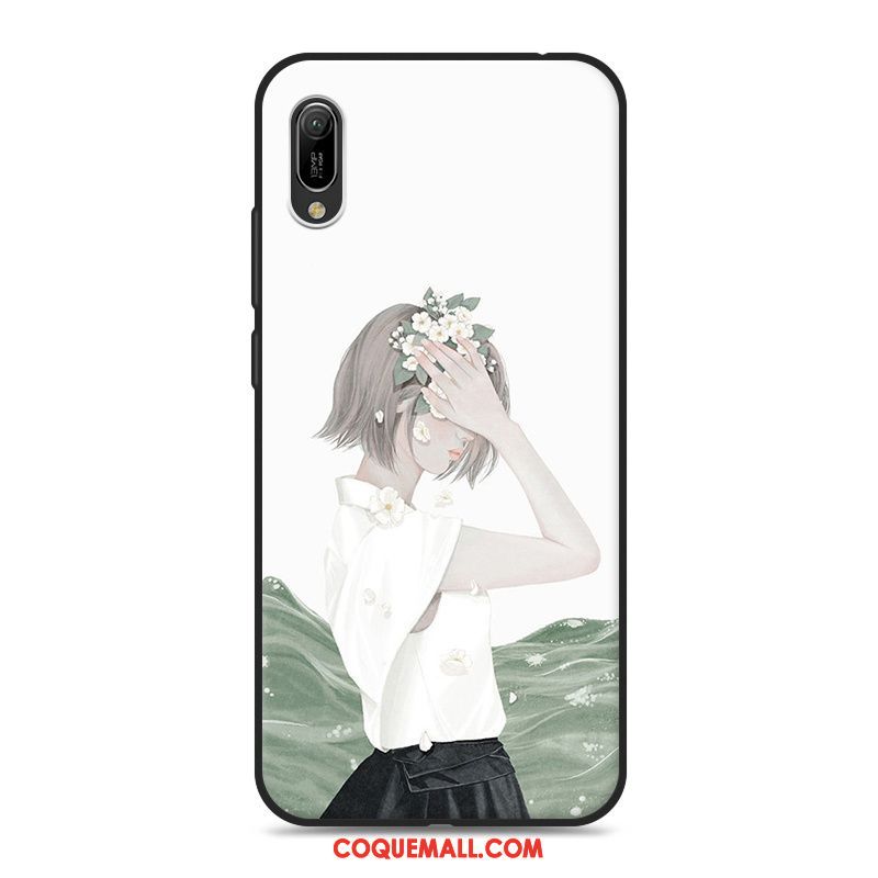 Étui Huawei Y6 2019 Téléphone Portable Blanc Protection, Coque Huawei Y6 2019 Fluide Doux