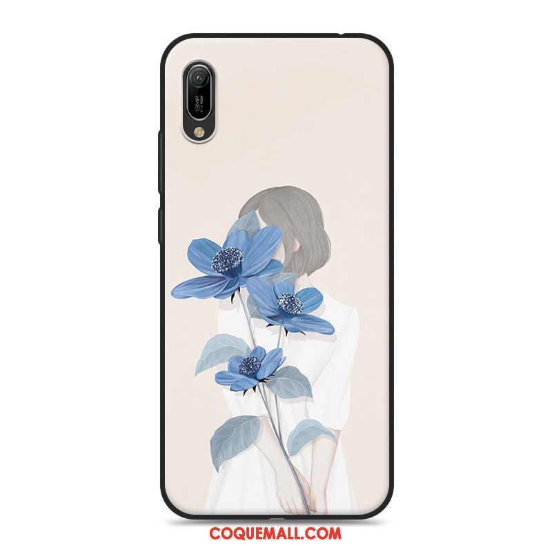 Étui Huawei Y6 2019 Téléphone Portable Blanc Protection, Coque Huawei Y6 2019 Fluide Doux