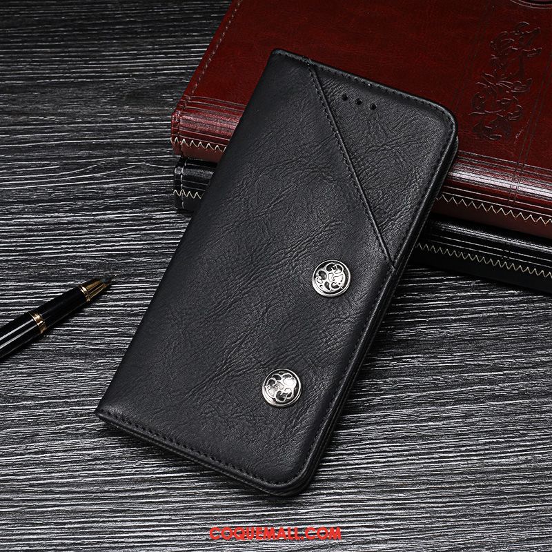 Étui Huawei Y6 2019 Téléphone Portable En Cuir Bleu, Coque Huawei Y6 2019 Protection Incassable