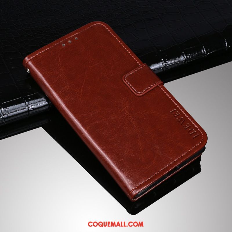 Étui Huawei Y6 2019 Téléphone Portable Rouge Modèle Fleurie, Coque Huawei Y6 2019 Protection Incassable