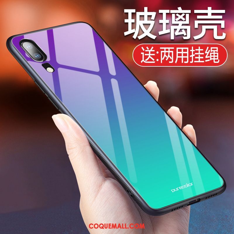 Étui Huawei Y6 2019 Verre Trempé Tout Compris Incassable, Coque Huawei Y6 2019 Miroir Violet