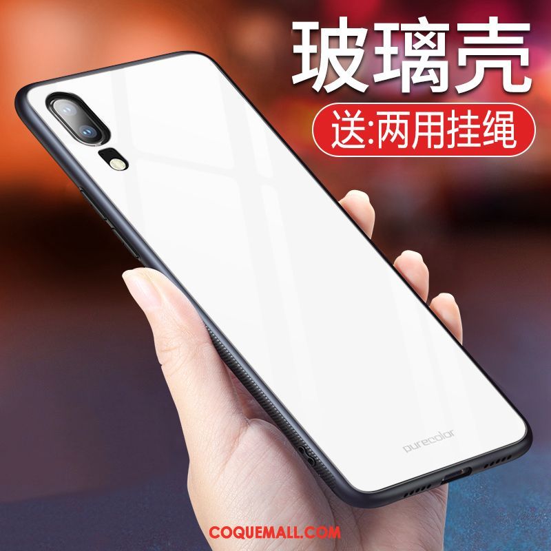 Étui Huawei Y6 2019 Verre Trempé Tout Compris Incassable, Coque Huawei Y6 2019 Miroir Violet