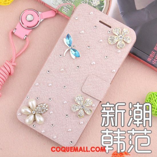 Étui Huawei Y6 Pro 2017 Bleu Étui En Cuir Protection, Coque Huawei Y6 Pro 2017 Téléphone Portable Strass