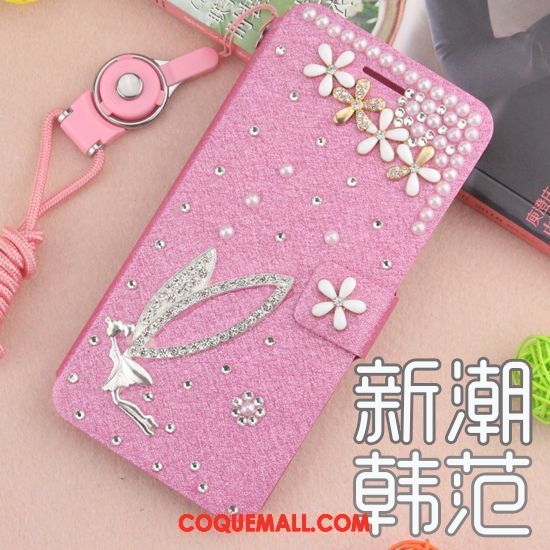 Étui Huawei Y6 Pro 2017 Bleu Étui En Cuir Protection, Coque Huawei Y6 Pro 2017 Téléphone Portable Strass