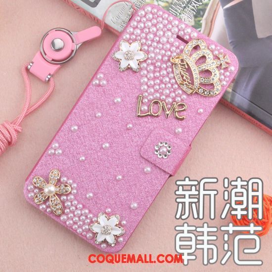 Étui Huawei Y6 Pro 2017 Bleu Étui En Cuir Protection, Coque Huawei Y6 Pro 2017 Téléphone Portable Strass