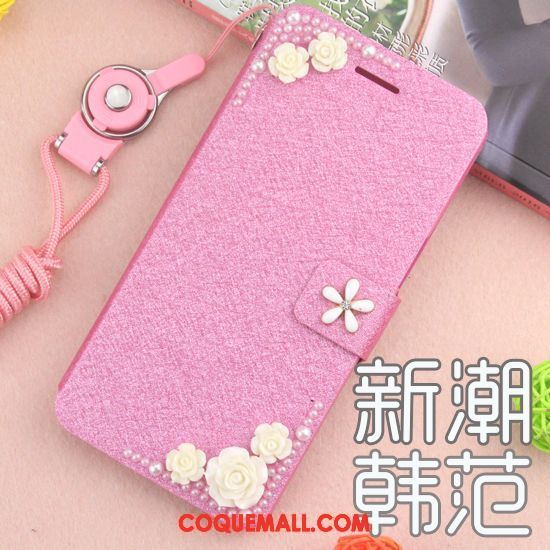 Étui Huawei Y6 Pro 2017 Bleu Étui En Cuir Protection, Coque Huawei Y6 Pro 2017 Téléphone Portable Strass