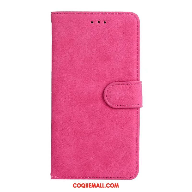 Étui Huawei Y6 Pro 2017 Clamshell Rouge Délavé En Daim, Coque Huawei Y6 Pro 2017 Téléphone Portable Protection