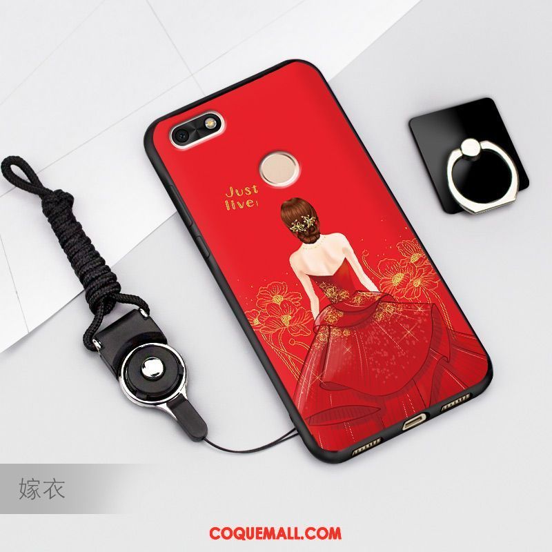 Étui Huawei Y6 Pro 2017 Dessin Animé Protection Bleu, Coque Huawei Y6 Pro 2017 Anneau Une Agrafe