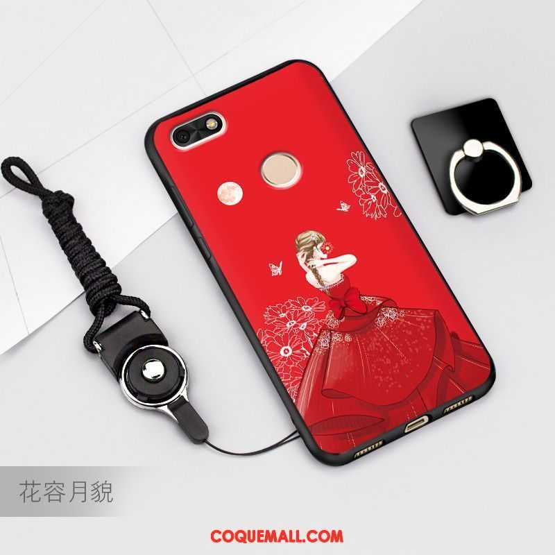 Étui Huawei Y6 Pro 2017 Dessin Animé Protection Bleu, Coque Huawei Y6 Pro 2017 Anneau Une Agrafe