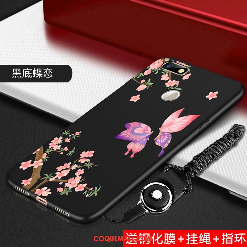 Étui Huawei Y6 Pro 2017 Incassable Protection Délavé En Daim, Coque Huawei Y6 Pro 2017 Tout Compris Noir