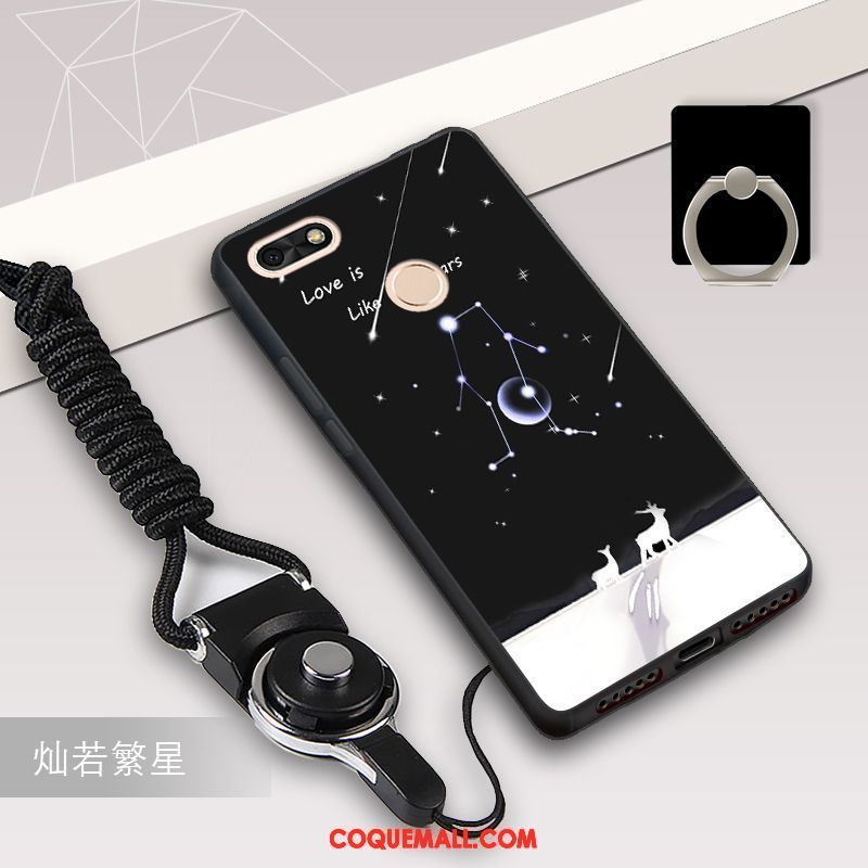 Étui Huawei Y6 Pro 2017 Noir Fluide Doux Personnalité, Coque Huawei Y6 Pro 2017 Téléphone Portable
