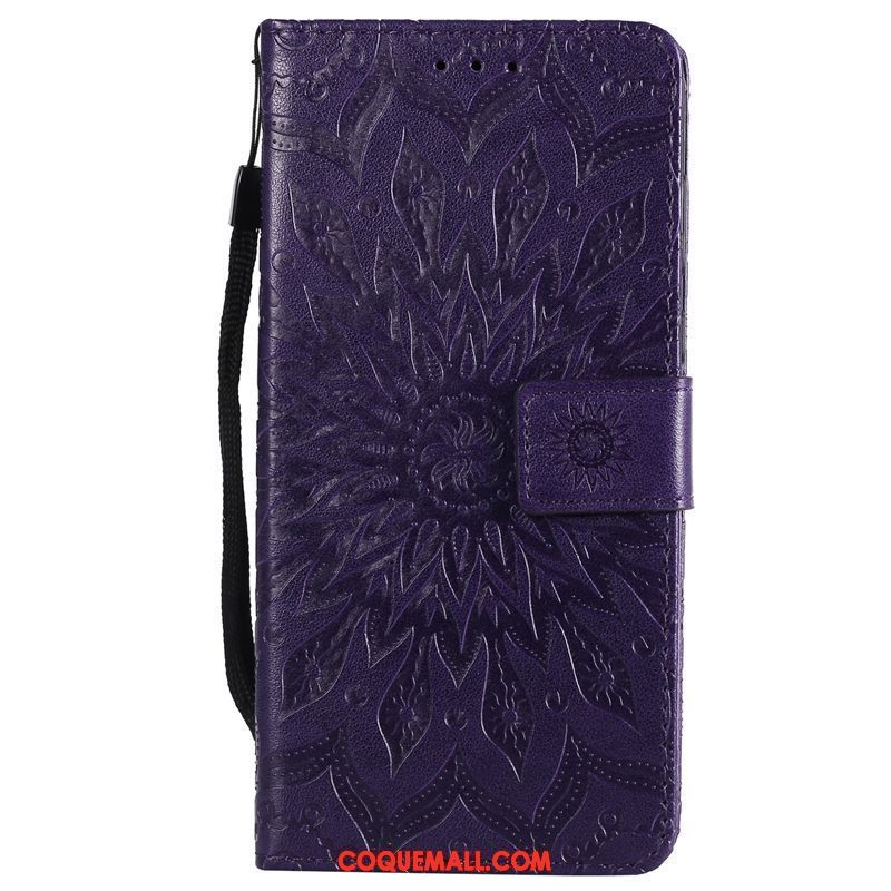 Étui Huawei Y6 Pro 2017 Protection Étui En Cuir Incassable, Coque Huawei Y6 Pro 2017 Soleil Bleu