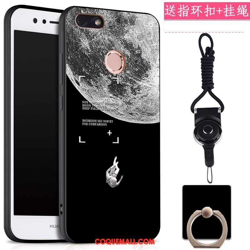 Étui Huawei Y6 Pro 2017 Téléphone Portable Anneau Noir, Coque Huawei Y6 Pro 2017 Protection Une Agrafe