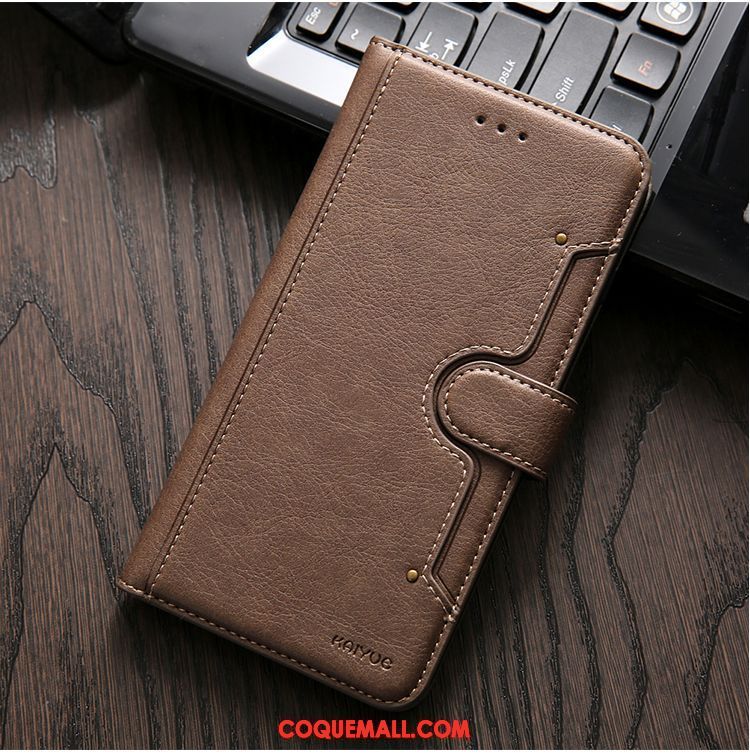 Étui Huawei Y6 Pro 2017 Téléphone Portable Étui En Cuir Cuir Véritable, Coque Huawei Y6 Pro 2017 Protection Incassable Braun