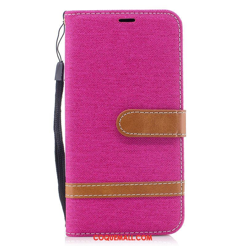 Étui Huawei Y6 Pro 2017 Étui En Cuir En Denim Rouge, Coque Huawei Y6 Pro 2017 Téléphone Portable Protection Braun