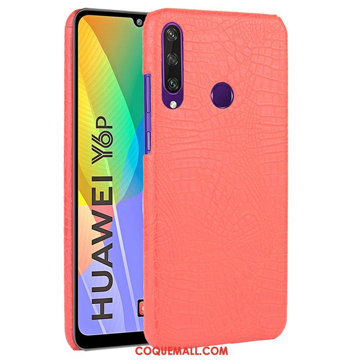 Étui Huawei Y6p Rose Tendance Difficile, Coque Huawei Y6p Cuir Vintage