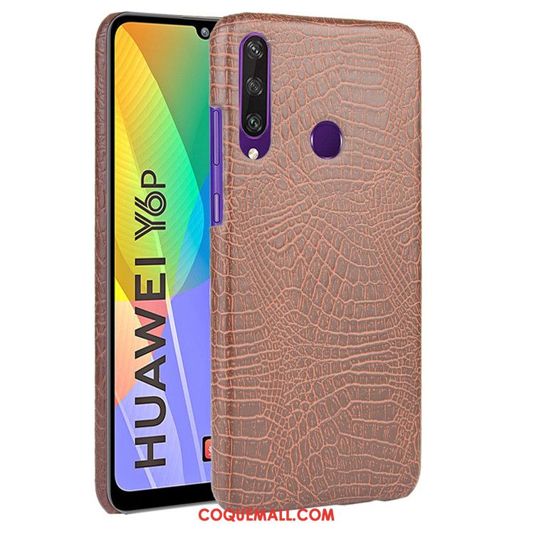 Étui Huawei Y6p Rose Tendance Difficile, Coque Huawei Y6p Cuir Vintage