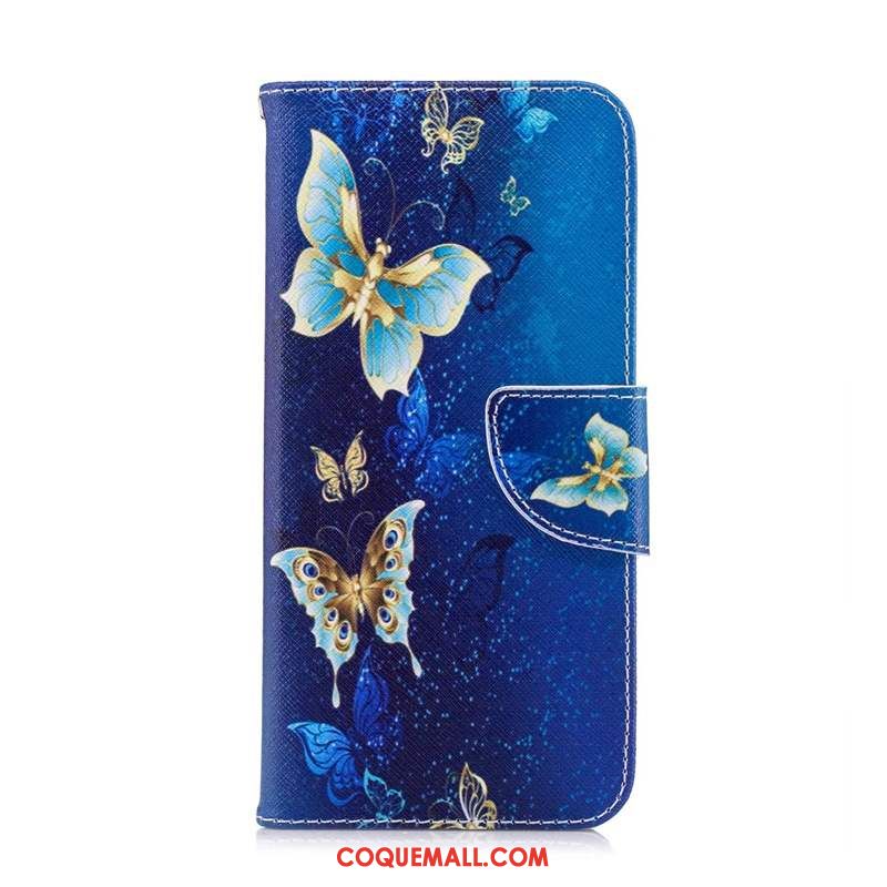 Étui Huawei Y6s Blanc Dessin Animé Papillon, Coque Huawei Y6s En Cuir Protection