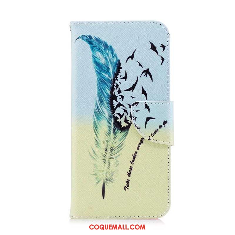 Étui Huawei Y6s Blanc Dessin Animé Papillon, Coque Huawei Y6s En Cuir Protection