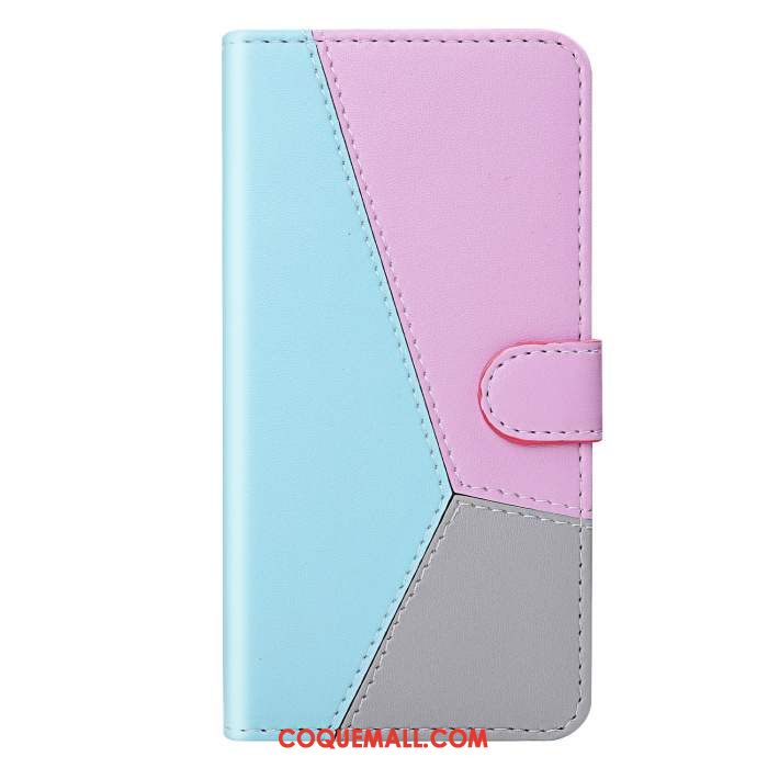 Étui Huawei Y6s Dessin Animé Clamshell Simple, Coque Huawei Y6s Bleu Carte