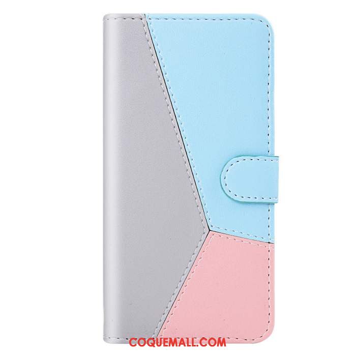 Étui Huawei Y6s Dessin Animé Clamshell Simple, Coque Huawei Y6s Bleu Carte