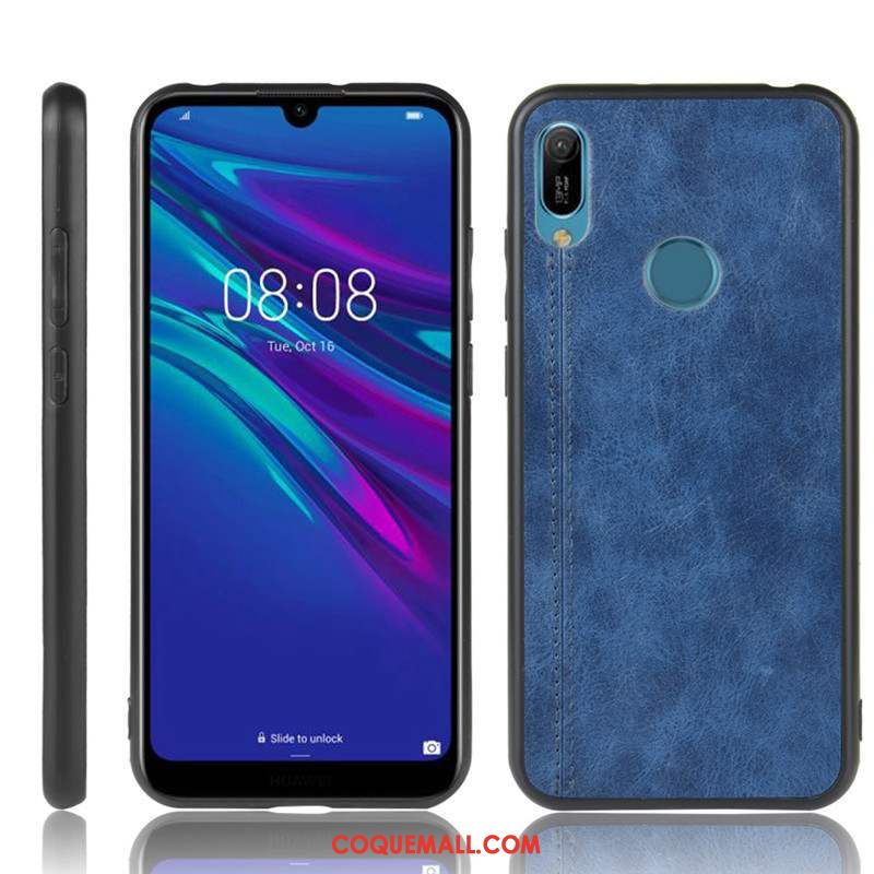 Étui Huawei Y6s Protection Business Simple, Coque Huawei Y6s Téléphone Portable Bleu Marin