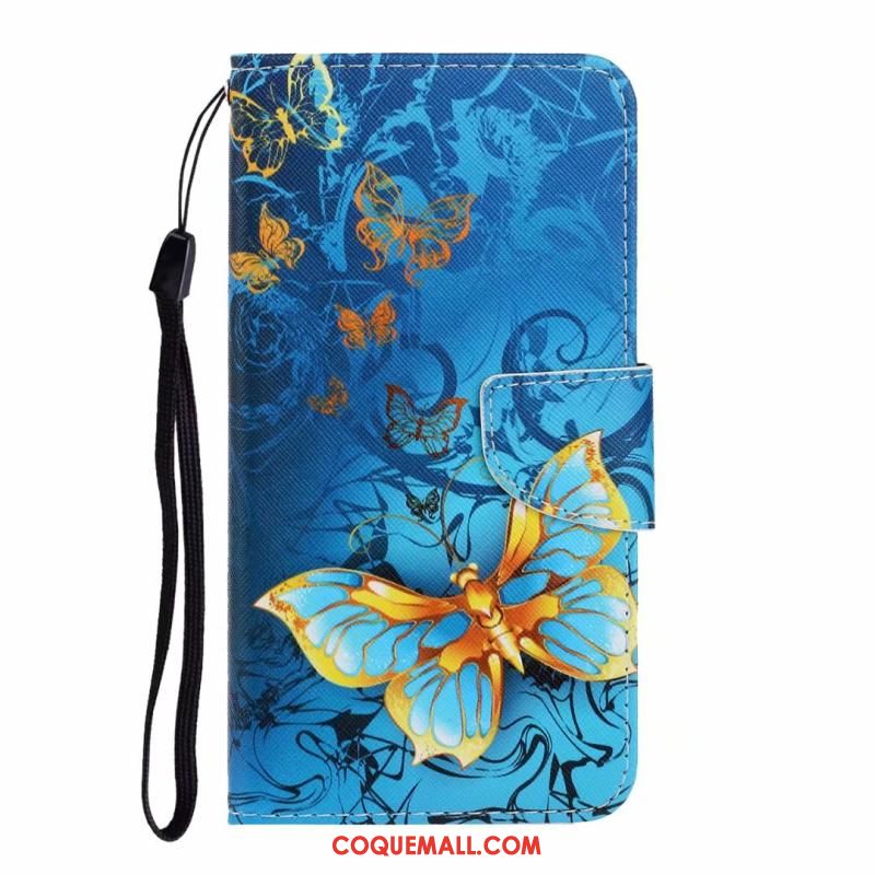 Étui Huawei Y6s Protection Dessin Animé Bleu, Coque Huawei Y6s Chat Carte