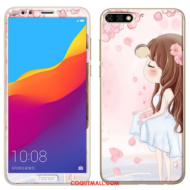 Étui Huawei Y7 2018 Dessin Animé Fluide Doux Téléphone Portable, Coque Huawei Y7 2018 Vert