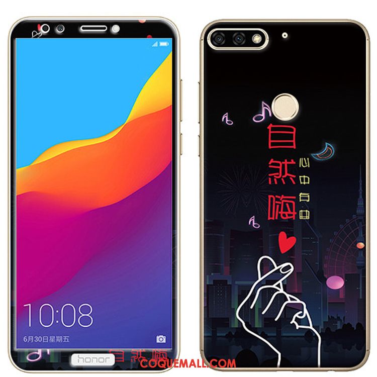 Étui Huawei Y7 2018 Dessin Animé Fluide Doux Téléphone Portable, Coque Huawei Y7 2018 Vert