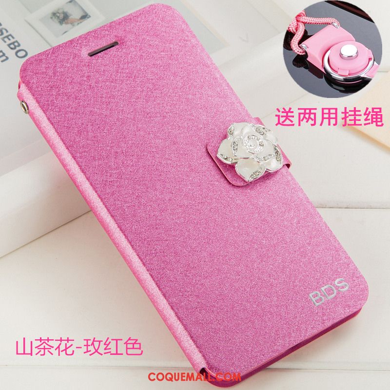 Étui Huawei Y7 2018 Jeunesse Ornements Suspendus Rouge, Coque Huawei Y7 2018 Protection Étui En Cuir