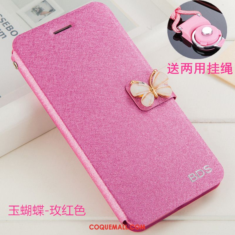 Étui Huawei Y7 2018 Jeunesse Ornements Suspendus Rouge, Coque Huawei Y7 2018 Protection Étui En Cuir