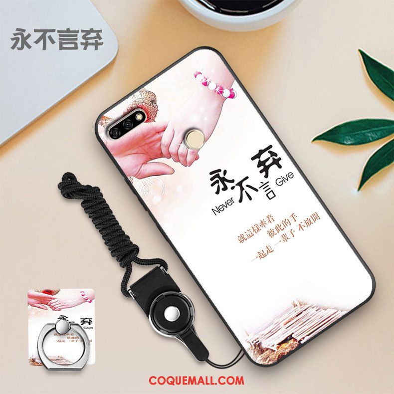 Étui Huawei Y7 2018 Noir Blanc Membrane, Coque Huawei Y7 2018 Téléphone Portable Tempérer