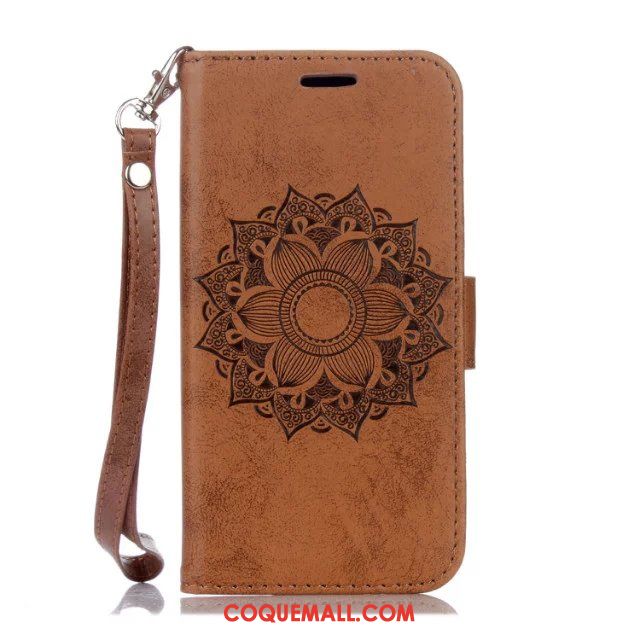 Étui Huawei Y7 2018 Personnalité Pu Cuir Gaufrage, Coque Huawei Y7 2018 Incassable Fleur