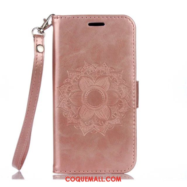 Étui Huawei Y7 2018 Personnalité Pu Cuir Gaufrage, Coque Huawei Y7 2018 Incassable Fleur