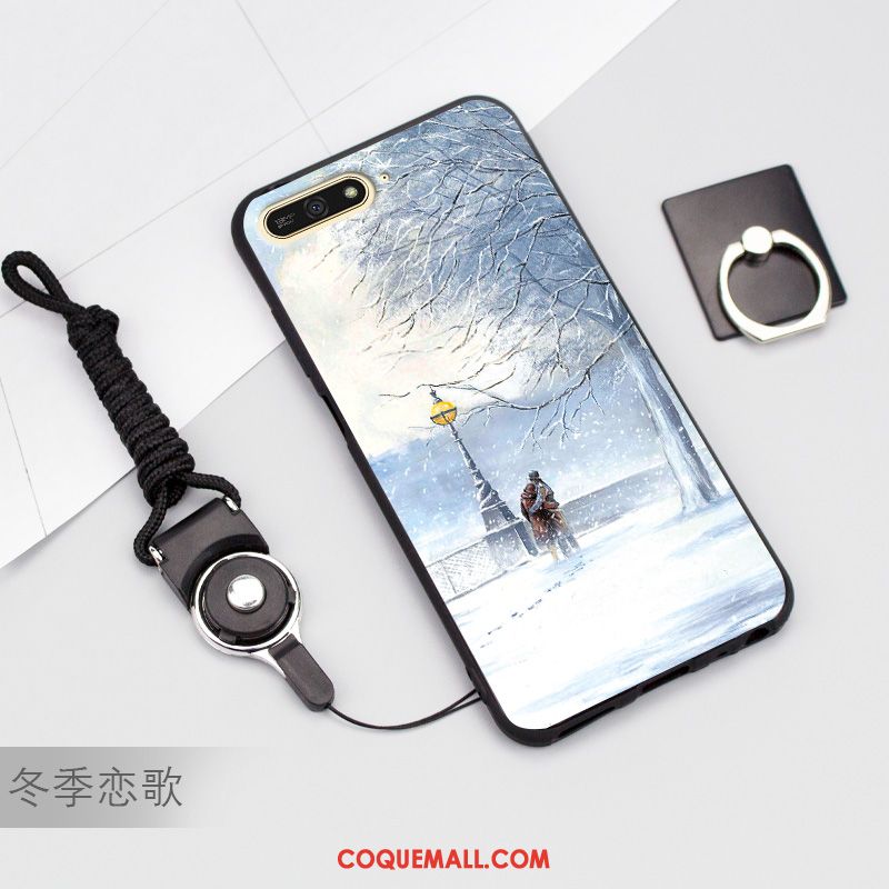 Étui Huawei Y7 2018 Silicone Bleu Marin Protection, Coque Huawei Y7 2018 Téléphone Portable
