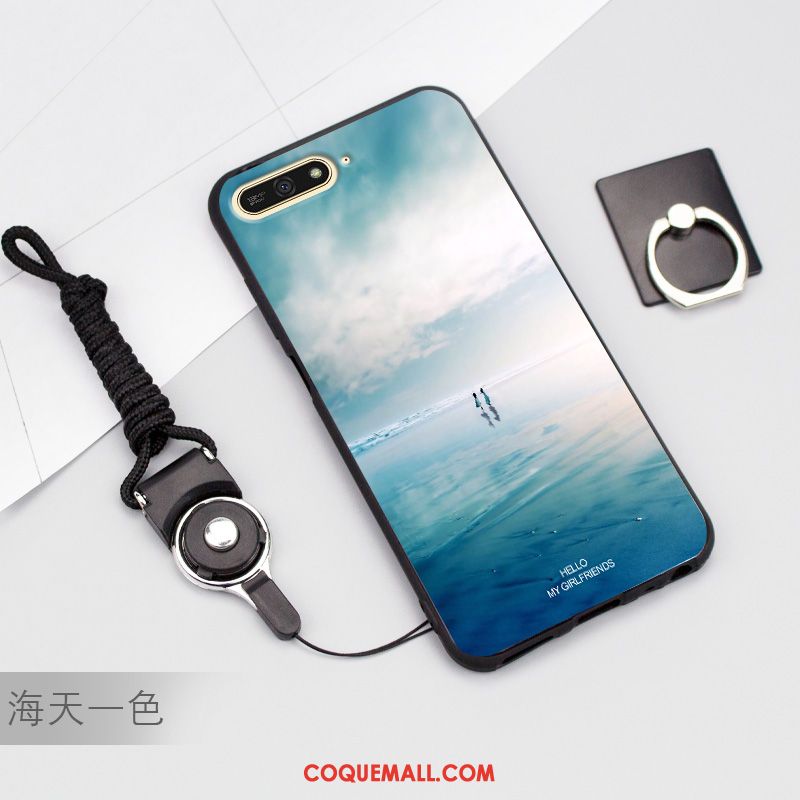 Étui Huawei Y7 2018 Silicone Bleu Marin Protection, Coque Huawei Y7 2018 Téléphone Portable