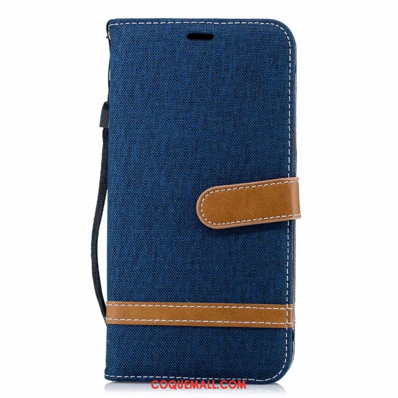 Étui Huawei Y7 2018 Silicone Couture Couleurs Incassable, Coque Huawei Y7 2018 Bleu Clamshell