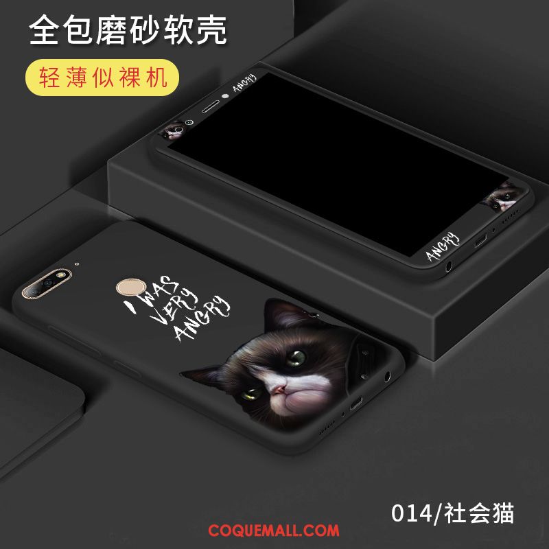 Étui Huawei Y7 2018 Tendance Tempérer Protection, Coque Huawei Y7 2018 Fluide Doux Incassable