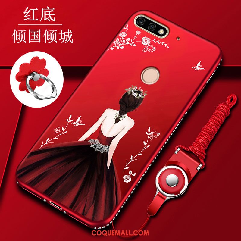 Étui Huawei Y7 2018 Tout Compris Créatif Noir, Coque Huawei Y7 2018 Silicone Incassable