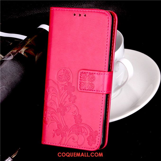 Étui Huawei Y7 2018 Tout Compris Téléphone Portable Rouge, Coque Huawei Y7 2018 Clamshell Étui En Cuir