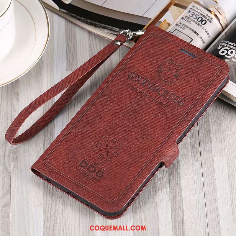 Étui Huawei Y7 2018 Vintage Personnalité Étui En Cuir, Coque Huawei Y7 2018 Tendance Créatif Braun