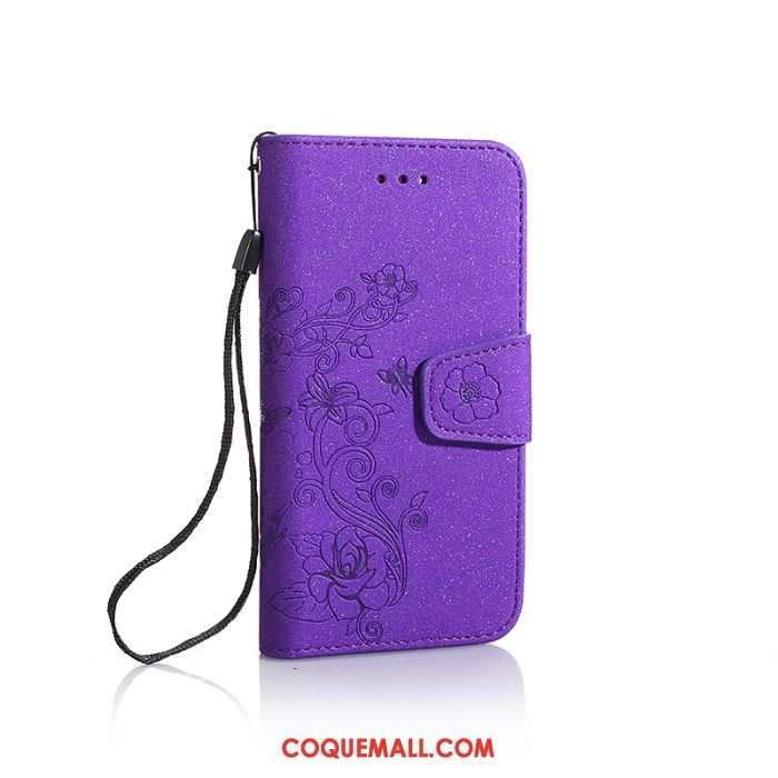 Étui Huawei Y7 2018 Étui En Cuir Créatif Tendance, Coque Huawei Y7 2018 Violet Délavé En Daim