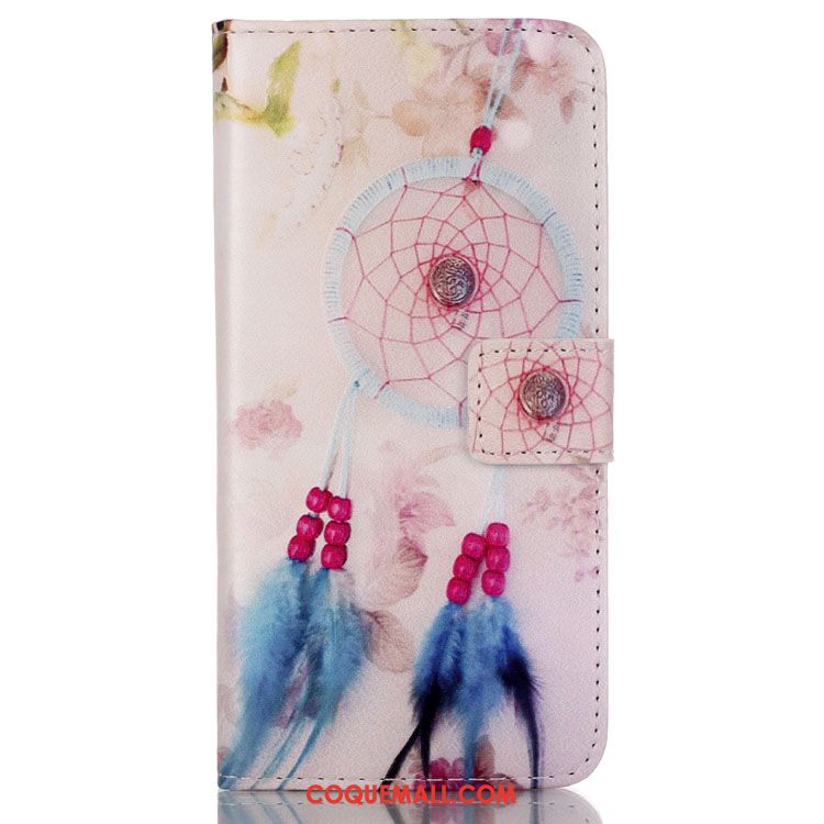 Étui Huawei Y7 2018 Étui En Cuir Téléphone Portable Blanc, Coque Huawei Y7 2018 Gaufrage Peinture