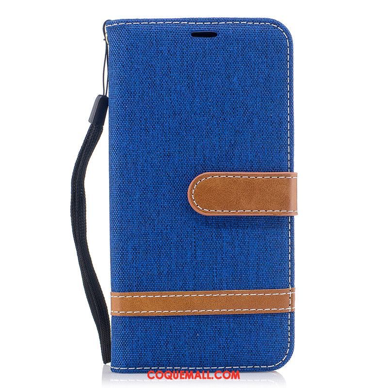 Étui Huawei Y7 2019 Carte En Denim Tout Compris, Coque Huawei Y7 2019 Noir Protection