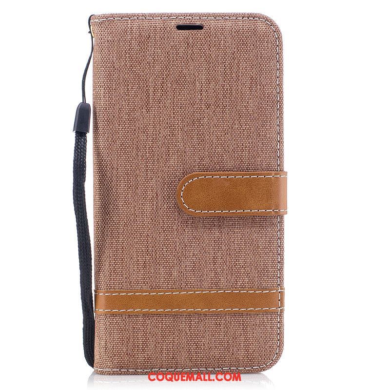 Étui Huawei Y7 2019 Carte En Denim Tout Compris, Coque Huawei Y7 2019 Noir Protection