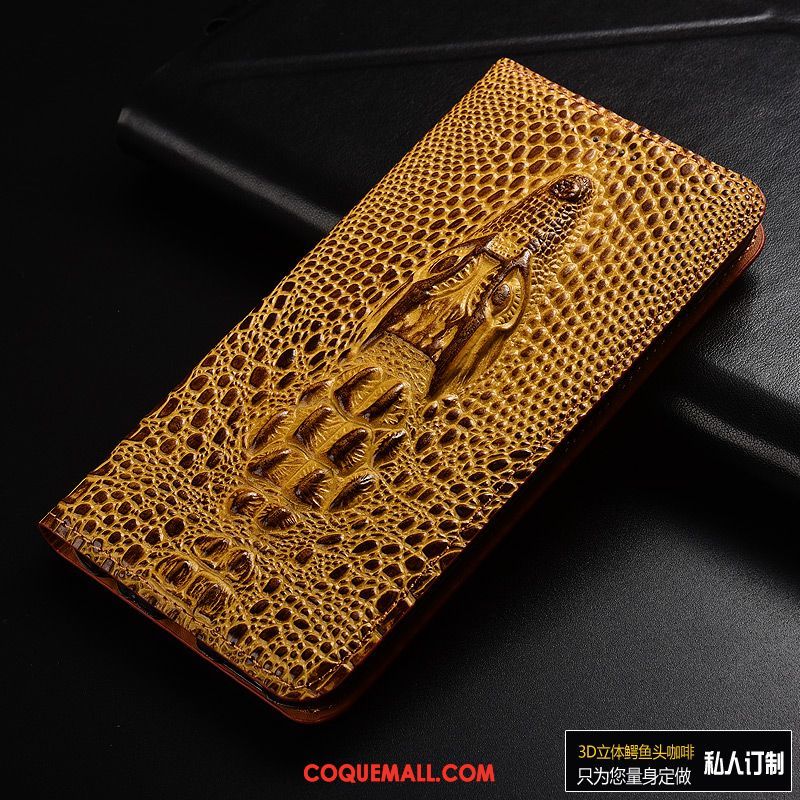 Étui Huawei Y7 2019 Crocodile Protection Tout Compris, Coque Huawei Y7 2019 Cuir Véritable En Cuir